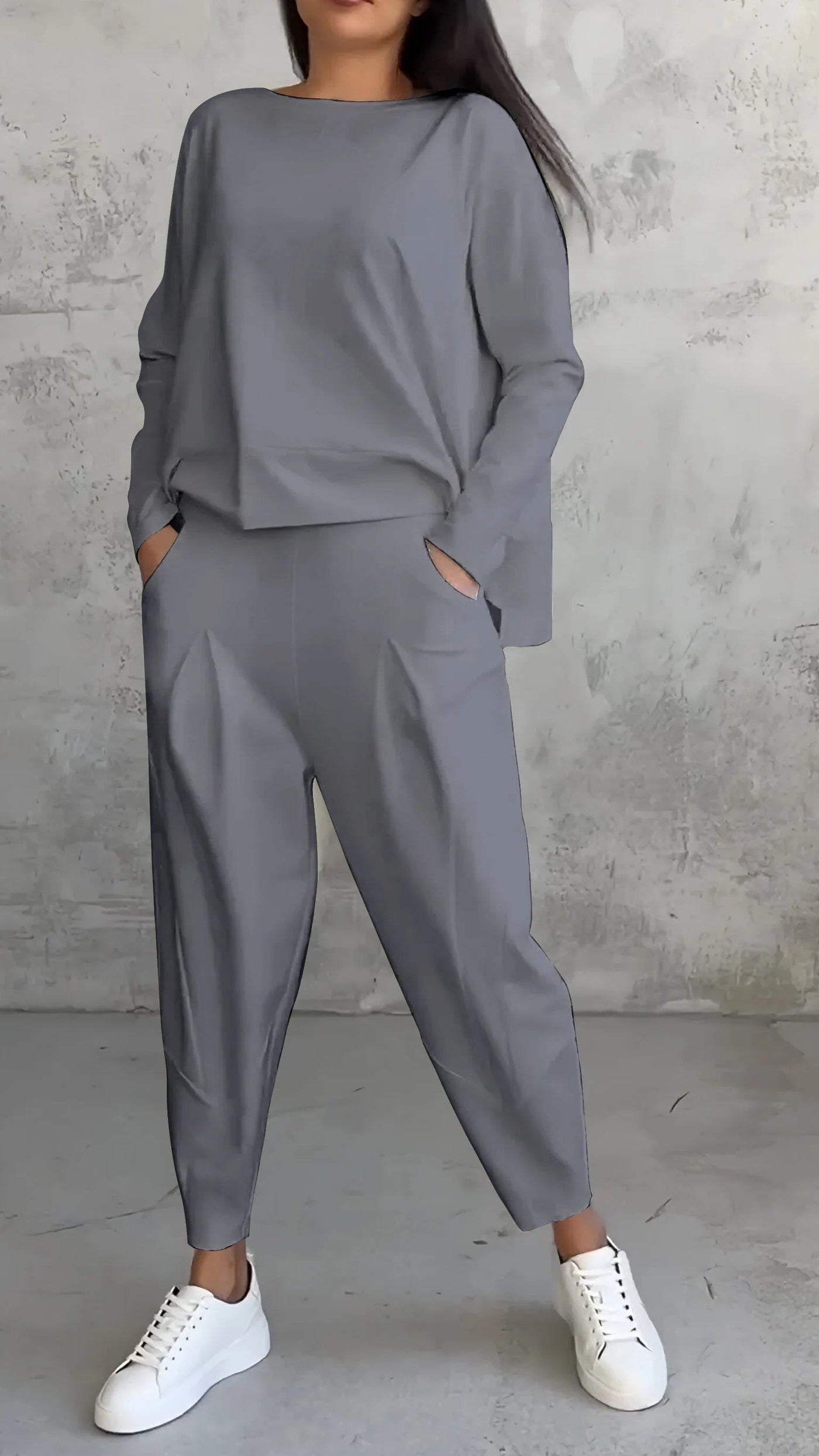 Ensemble d'été décontracté pour femme avec pull et pantalon fuselé