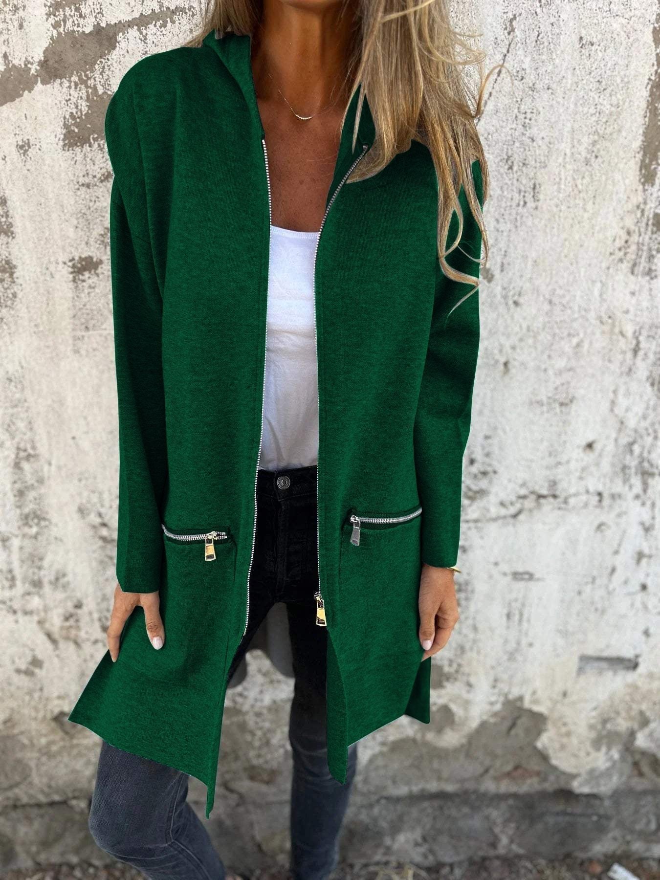 Gilet lungo da donna, tinta unita - Angelique