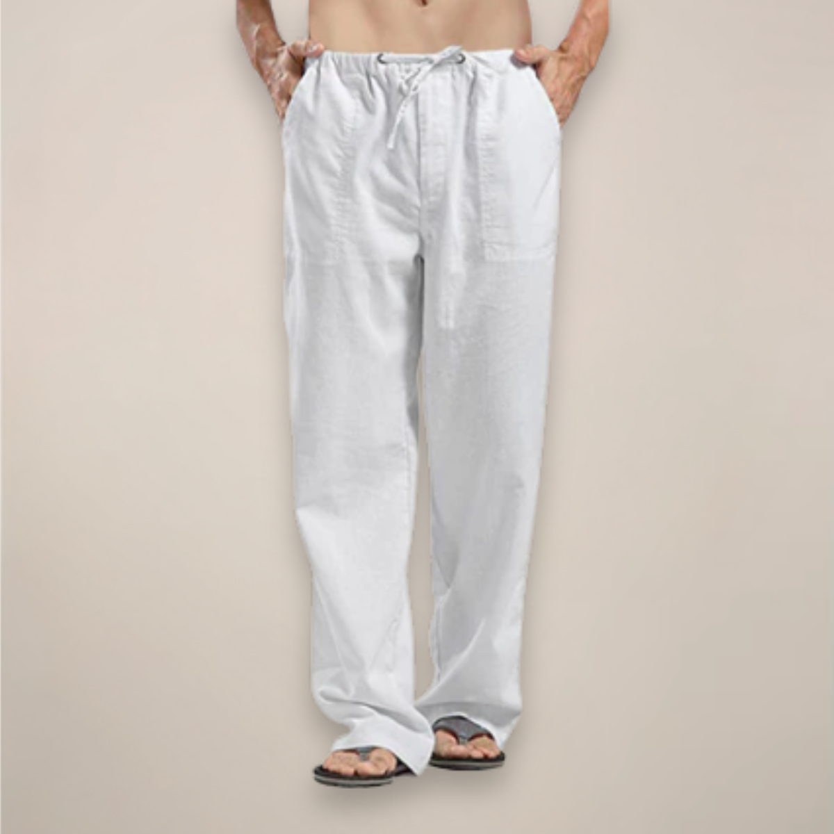 Pantalon en lin pour homme - Mélange de lin léger, respirant et confortable pour l'été