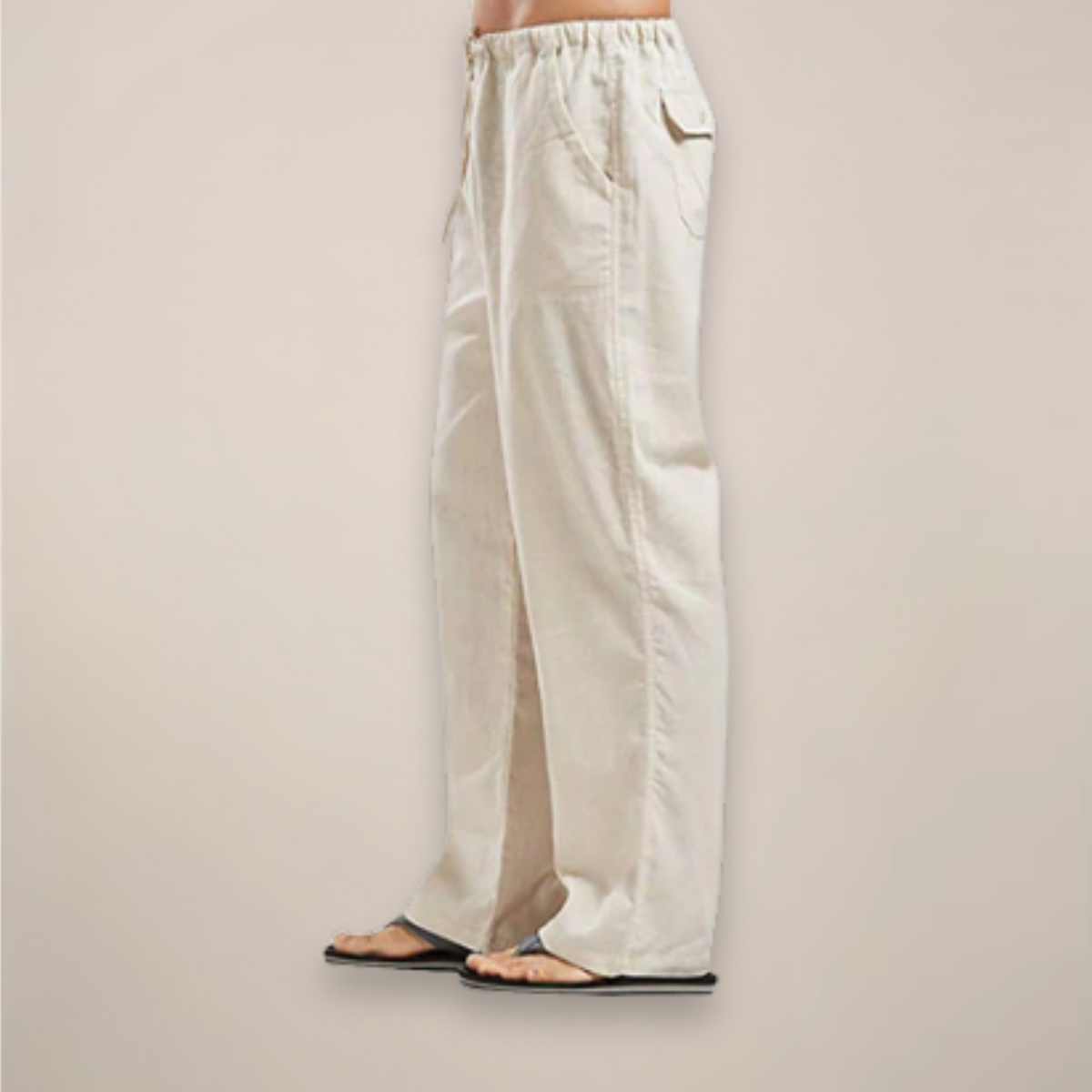 Pantalon en lin pour homme - Mélange de lin léger, respirant et confortable pour l'été