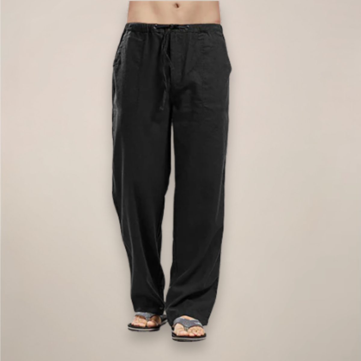 Pantalon en lin pour homme - Mélange de lin léger, respirant et confortable pour l'été