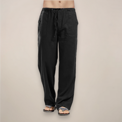 Pantalon en lin pour homme - Mélange de lin léger, respirant et confortable pour l'été