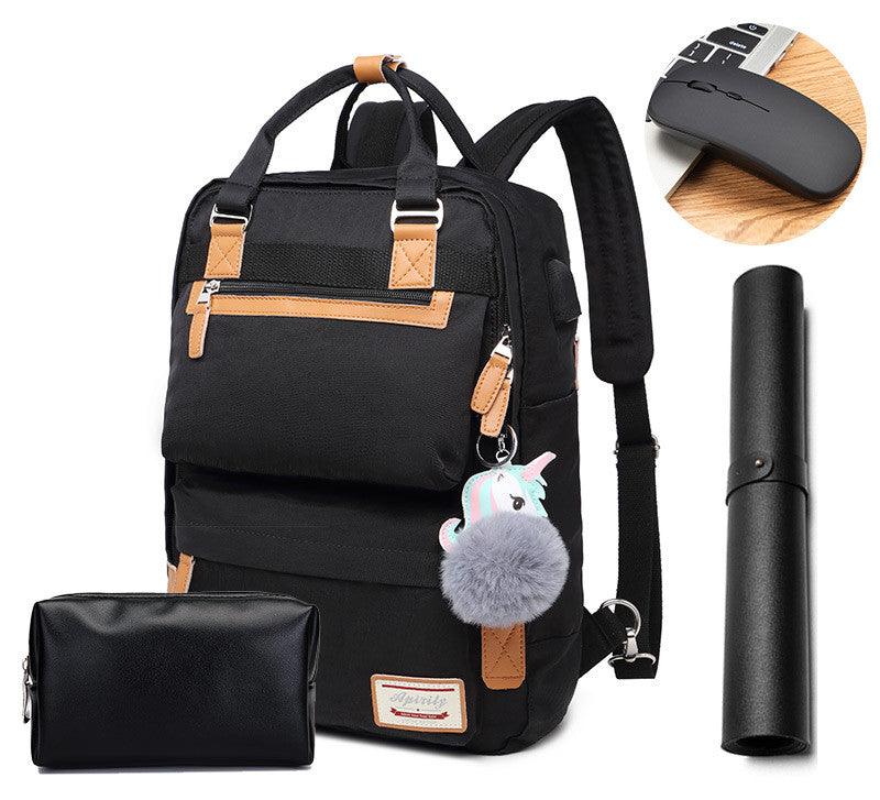 Elegante zaino impermeabile da donna con scomparto per laptop da 15,6 pollici
