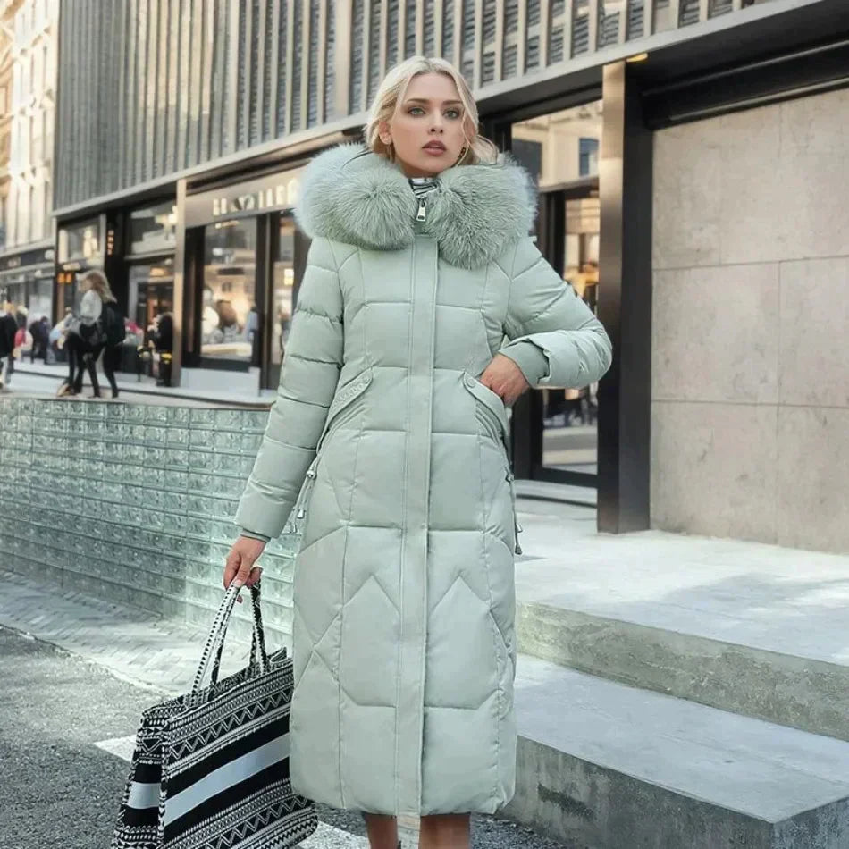 FARA - Élégant manteau en fausse fourrure italienne