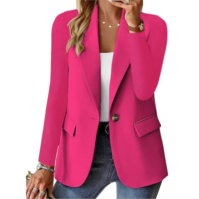 Blazer casual da donna a maniche lunghe con fibbia e tasca sottile
