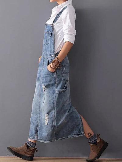 SEVERINE | Robe trench fendue en jean - intemporelle et robuste