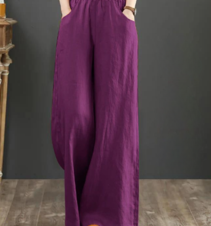 Pantalon en coton élégant et large pour femme