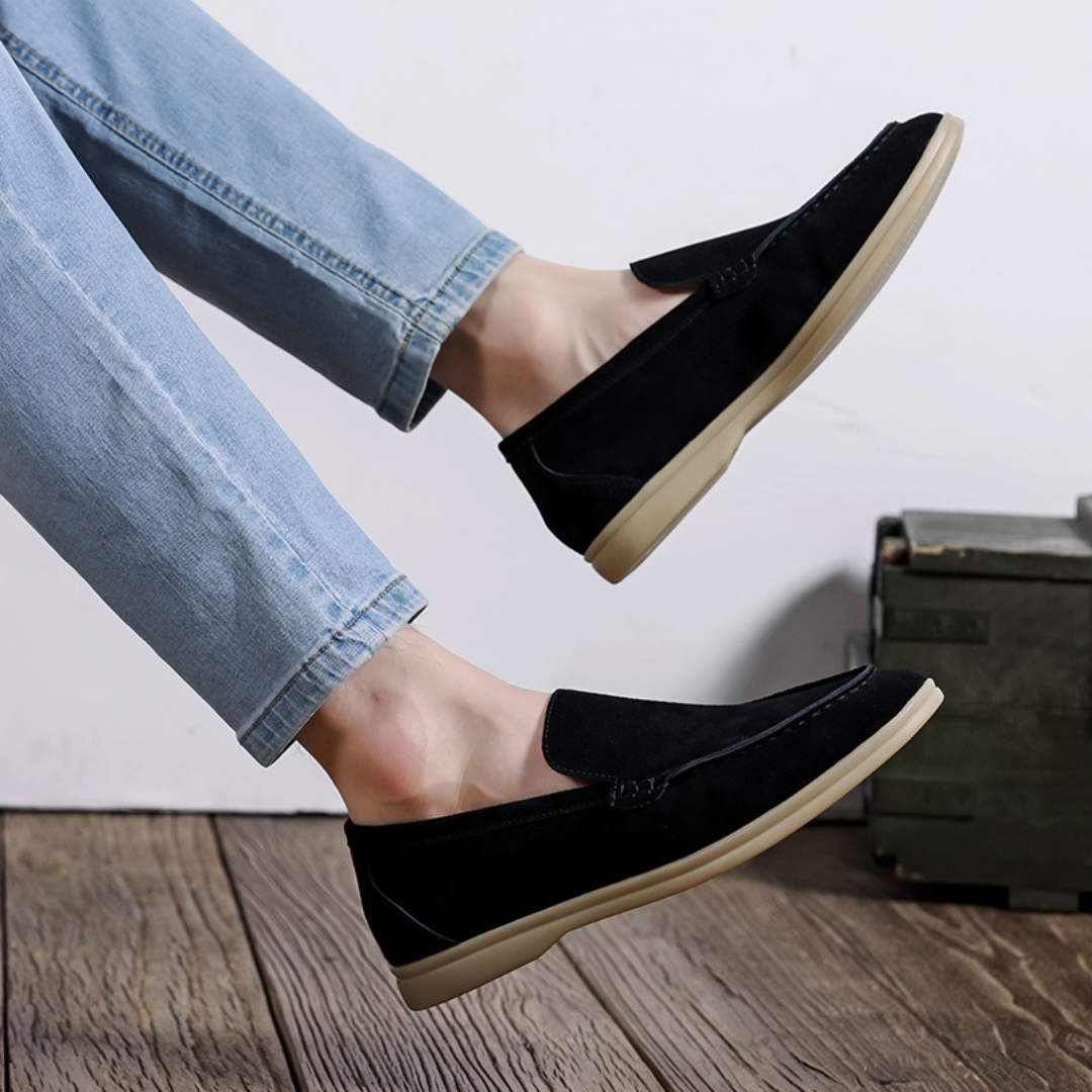 Mocasines exclusivos de ante para hombre en estilo milanés