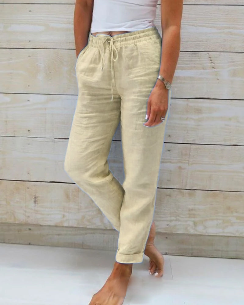 Pantalon respirant avec taille élastique et coupe décontractée
