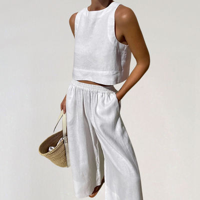 Ensemble de vêtements d'intérieur en lin pour femme pour l'été