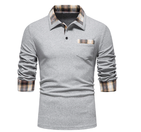 Tommy Polo | Polo à manches longues et col patchwork pour homme