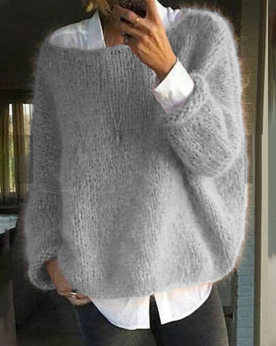 Maglione classico off-shoulder da donna in maglia