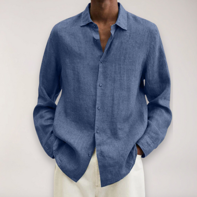 Chemise en lin à manches longues pour homme – Chemise d'été respirante en plusieurs couleurs