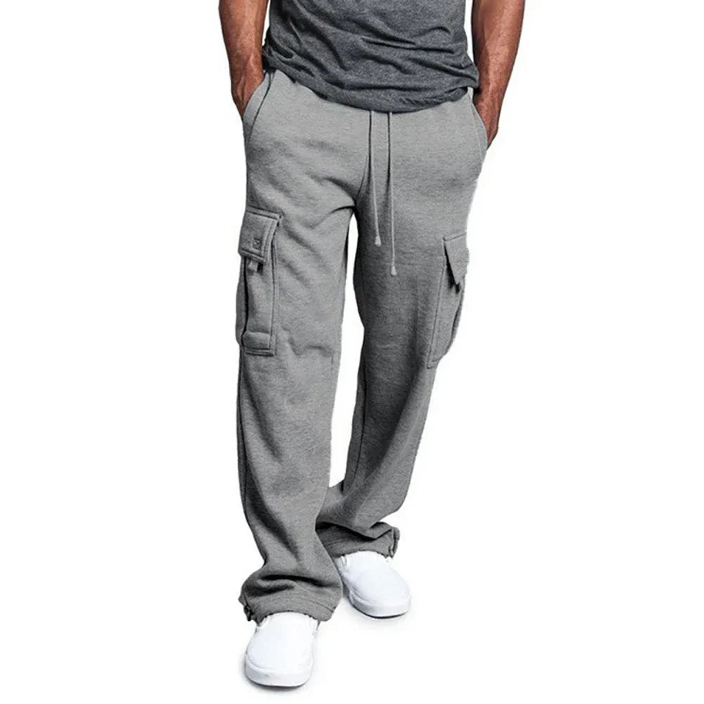 Pantaloni da jogging cargo in pile ultra confortevoli da uomo