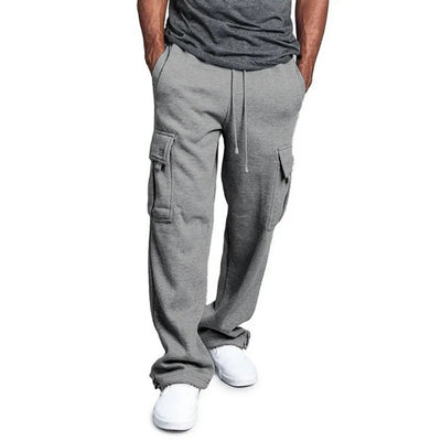 Pantaloni da jogging cargo in pile ultra confortevoli da uomo