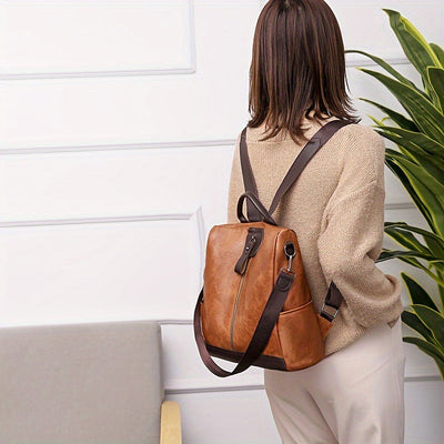 Sac à dos pour femme en cuir PU vegan au design sûr