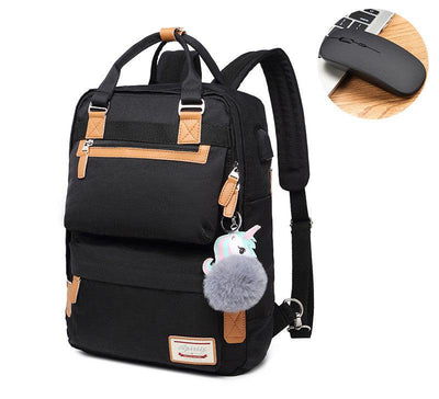 Elegante zaino impermeabile da donna con scomparto per laptop da 15,6 pollici
