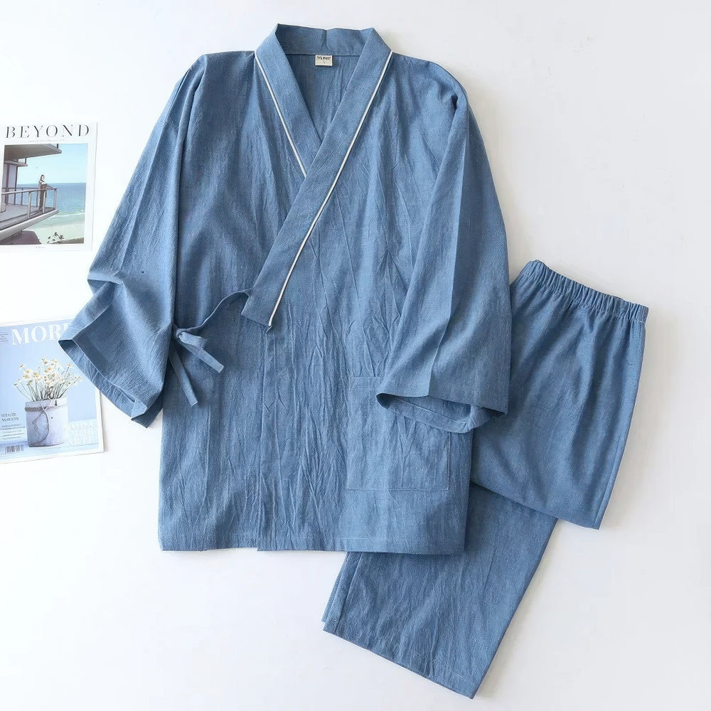 Set di pigiama da uomo in kimono tradizionale giapponese