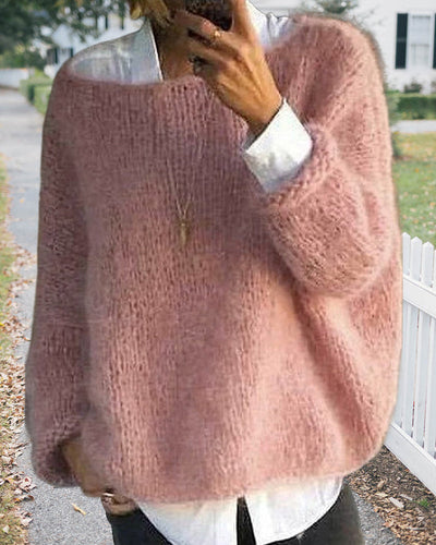 Maglione classico off-shoulder da donna in maglia