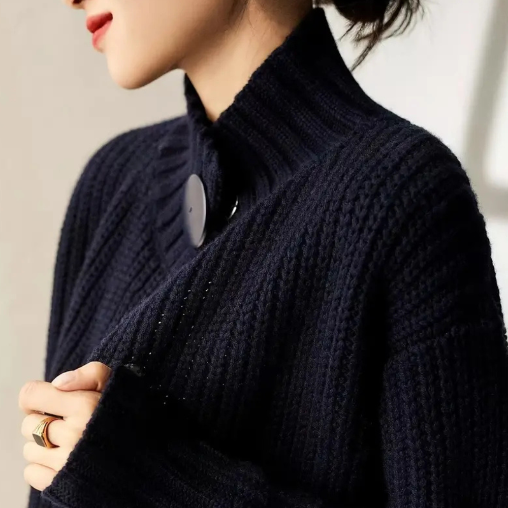 Cardigan da donna in maglia spessa con bottoni