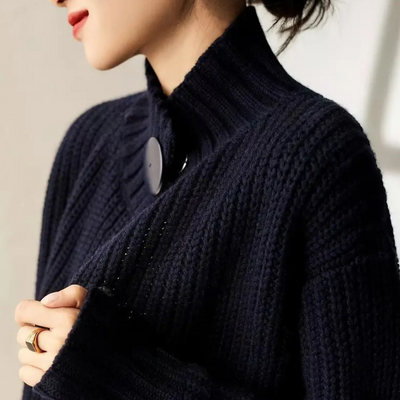 Cardigan da donna in maglia spessa con bottoni