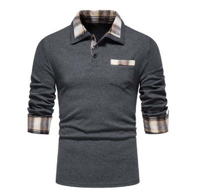 Tommy Polo | Polo à manches longues et col patchwork pour homme