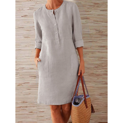 Abito di lino al ginocchio | Semplicità ed eleganza | Stile confortevole