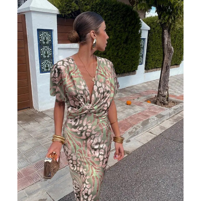 Cosima | Robe col V femme | Vert
