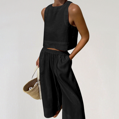Ensemble de vêtements d'intérieur en lin pour femme pour l'été