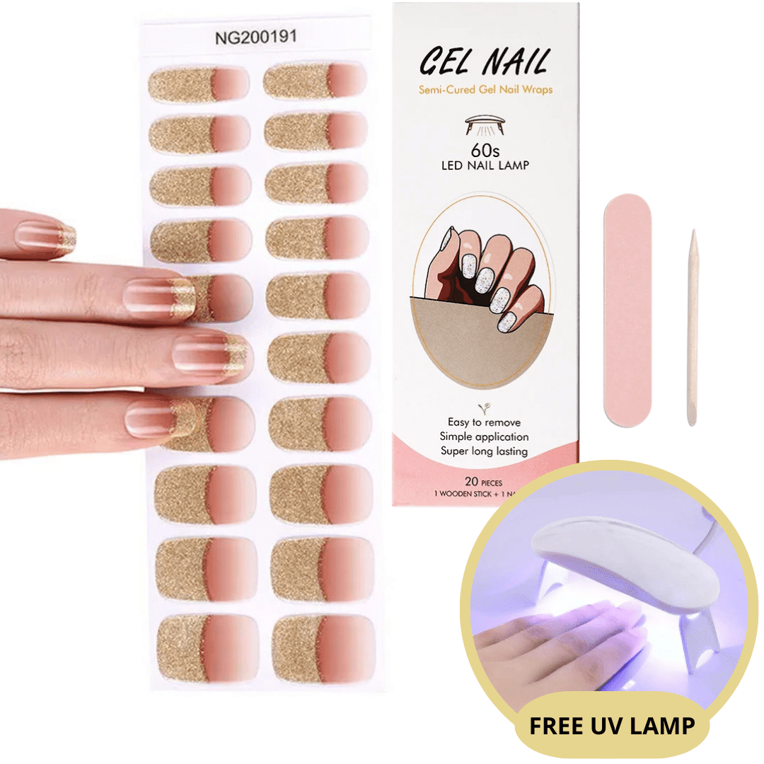 Set di adesivi per unghie in gel con lampada UV