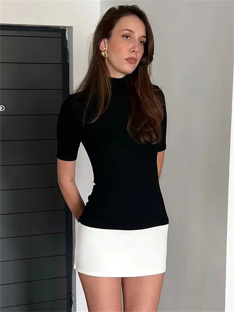 Otoño - Vestido mini ajustado, elegante y sencillo para mujer