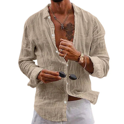Camisa de lino cómoda para hombre