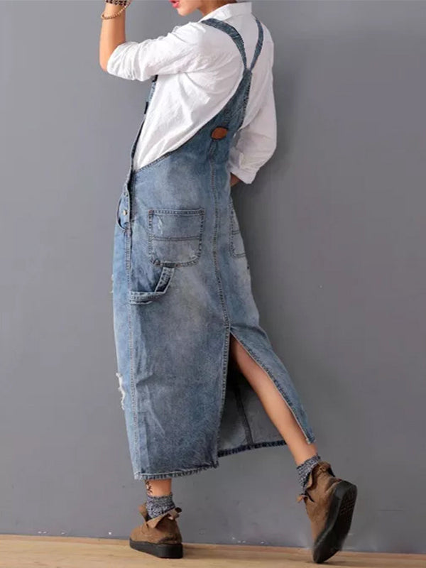 SEVERINE | Robe trench fendue en jean - intemporelle et robuste