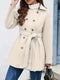 Manteau croisé pour femme noble avec ceinture 