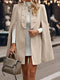 Elegante abrigo de invierno para mujer: mezcla de polar, mangas largas.