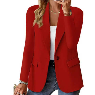 Blazer casual da donna a maniche lunghe con fibbia e tasca sottile