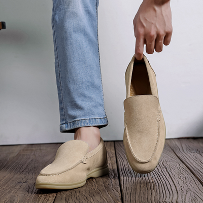 Mocasines exclusivos de ante para hombre en estilo milanés