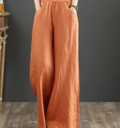 Pantalon en coton élégant et large pour femme
