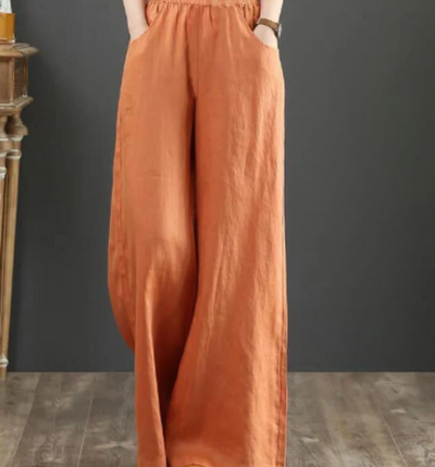Pantalon en coton élégant et large pour femme