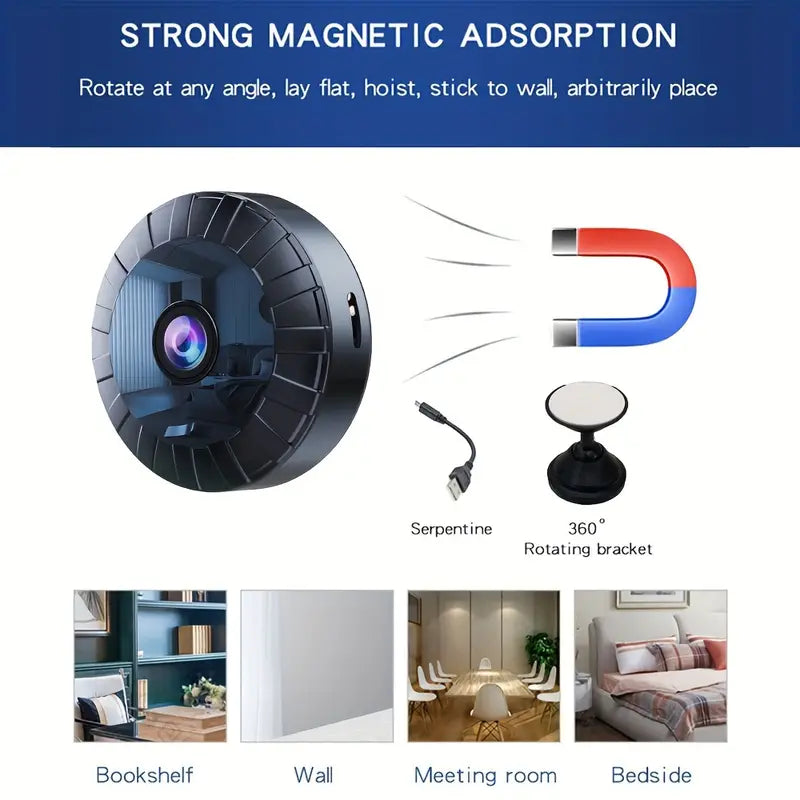 MiniSpy - Telecamera di sicurezza wireless 4K con visione notturna e rilevamento del movimento