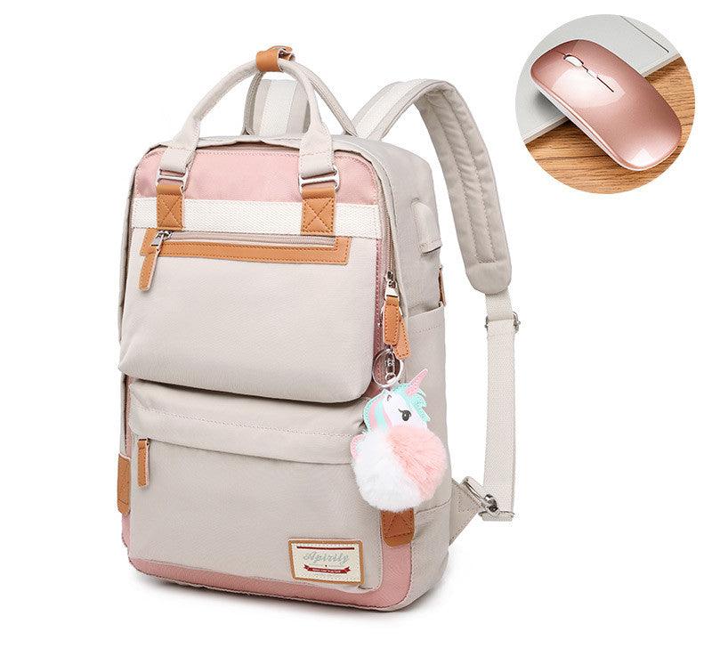 Elegante zaino impermeabile da donna con scomparto per laptop da 15,6 pollici