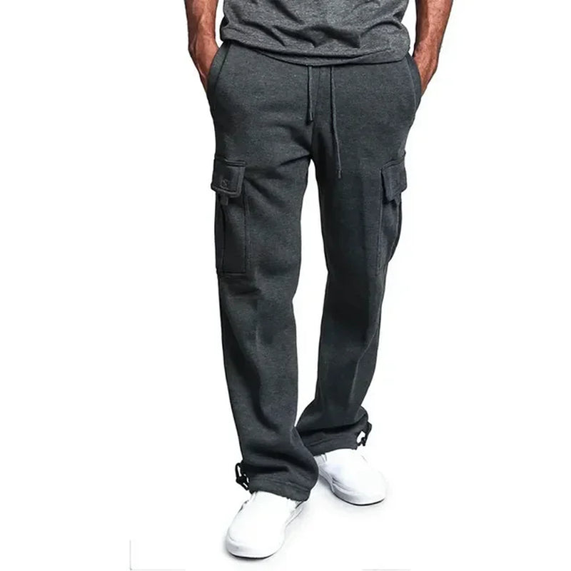 Pantaloni da jogging cargo in pile ultra confortevoli da uomo
