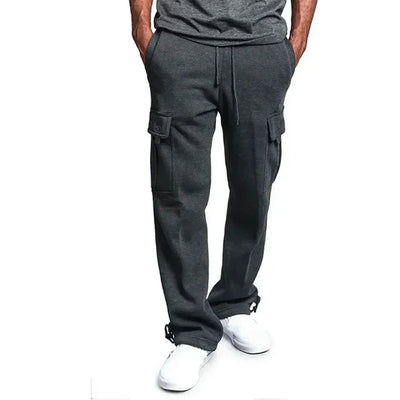 Pantaloni da jogging cargo in pile ultra confortevoli da uomo