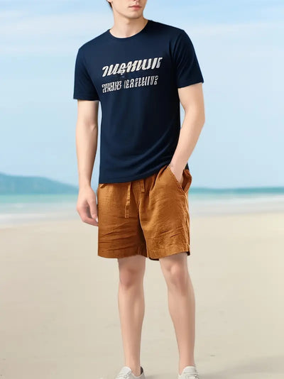 Short décontracté en lin pour homme