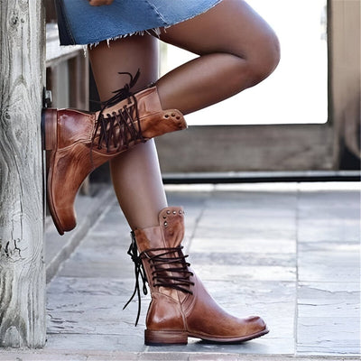 Botas cómodas con cordones de piel vegana