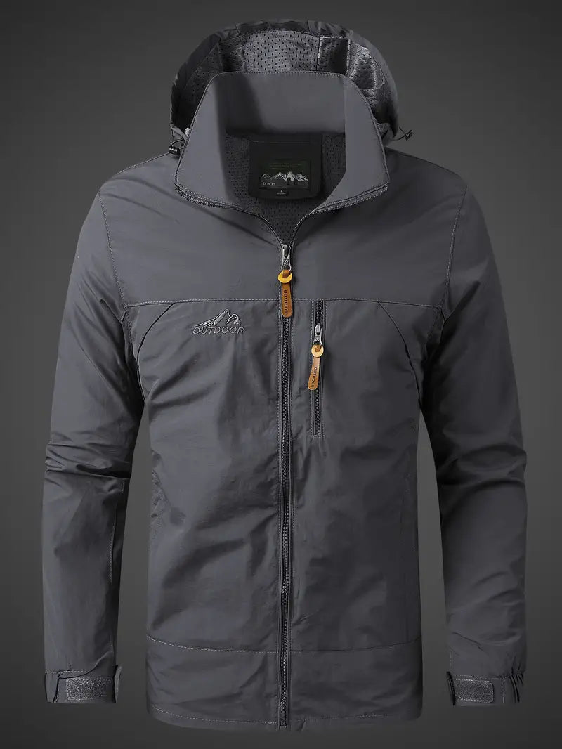 Chaqueta anti -pastas para hombres impermeables con capucha y bolsillos para uso externo