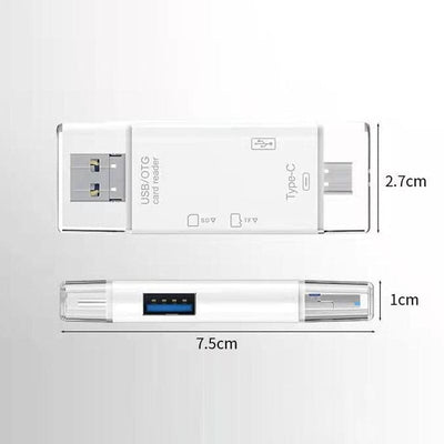 SnapBit | Lecteur de cartes mémoire multifonctions – Transfert de données rapide pour téléphones portables et ordinateurs portables