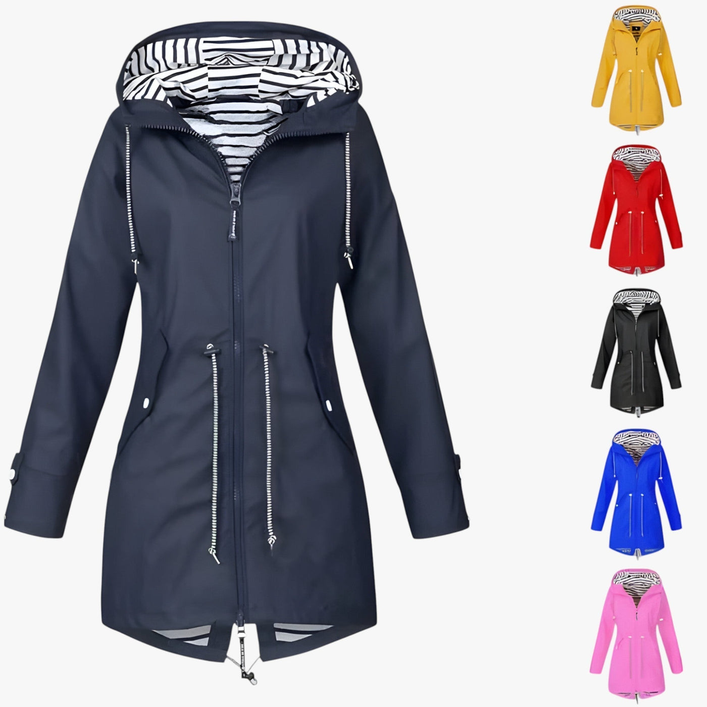Beatrice | Parka impermeabile - Vestibilità regolabile con cappuccio foderato a righe