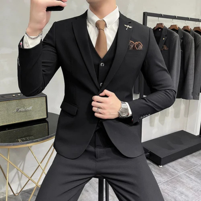 Costume de mariage trois pièces coupe slim pour homme 