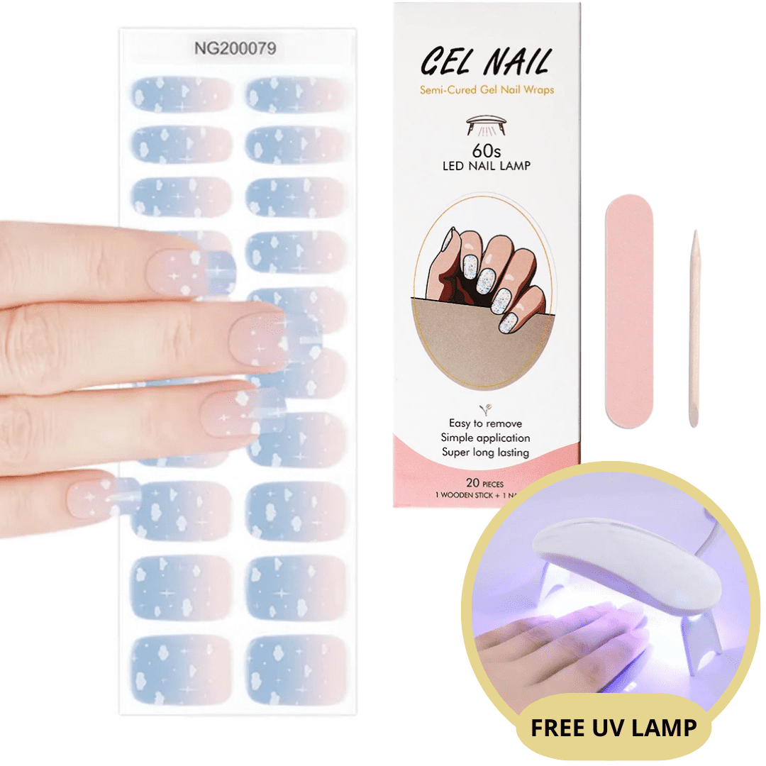 Set di adesivi per unghie in gel con lampada UV